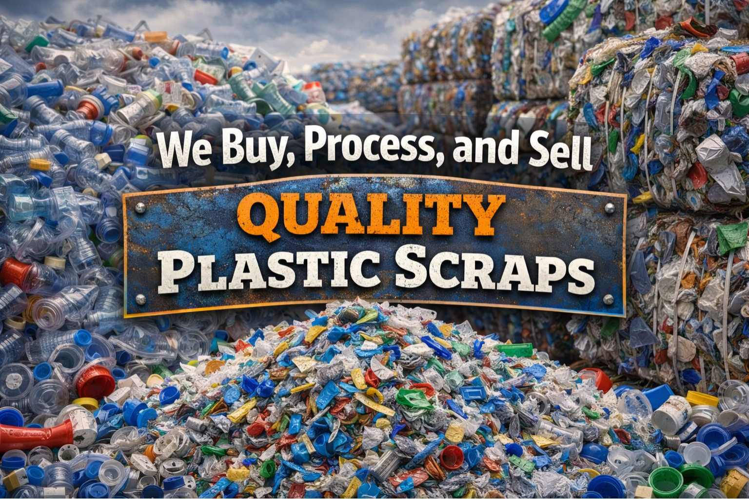 Bulk plastic scrap ready for export