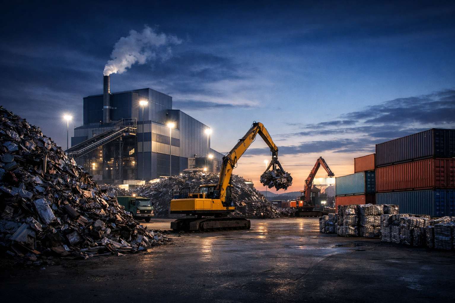 Industrial scrap processing facility and export operations