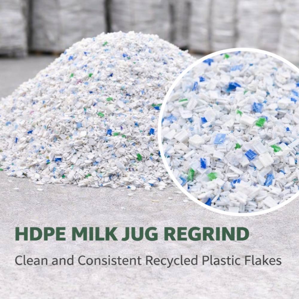 Processed HDPE Milk Jug Regrind Plastic Scrap