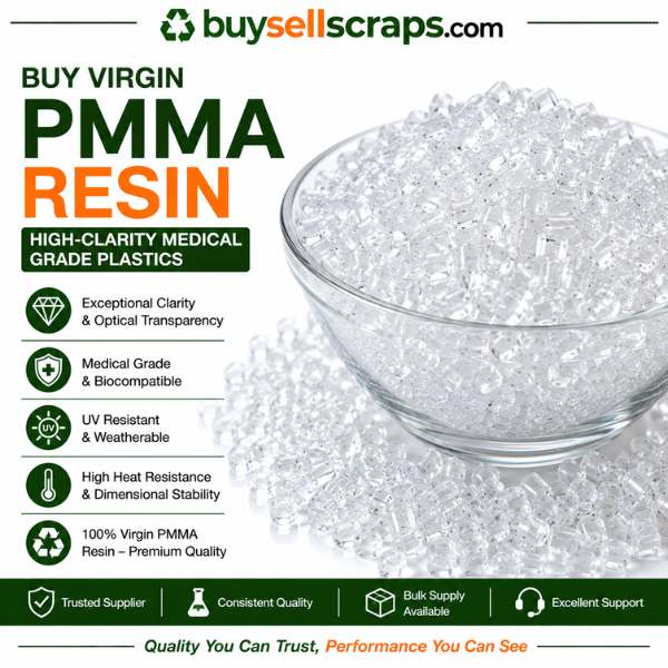 Buy Virgin PMMA Resin | High-Clarity Medical Grade Plastics