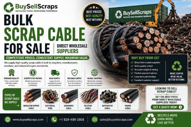 Bulk Scrap Cable For Sale