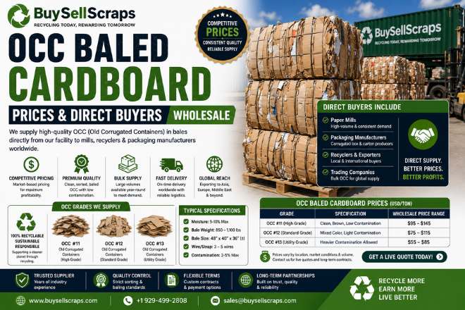 OCC Baled Cardboard Prices & Direct Buyers