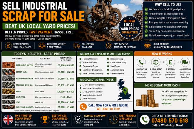 Sell Industrial Scrap for Sale