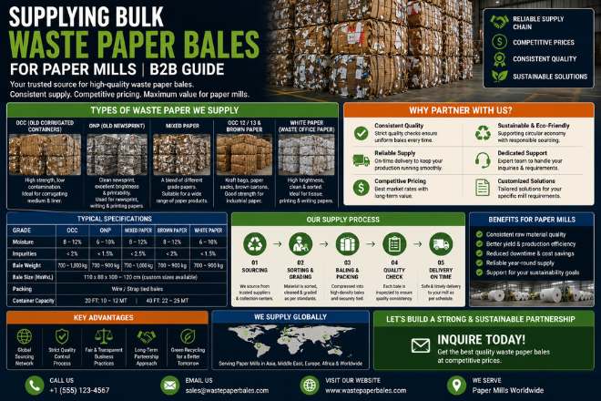Supplying Bulk Waste Paper Bales for Paper Mills